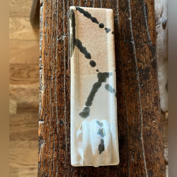 Butter Server / Sled LEN LINDSAY Signed Stoneware Glazed Pottery Vintage 80s - Picture 7 of 11